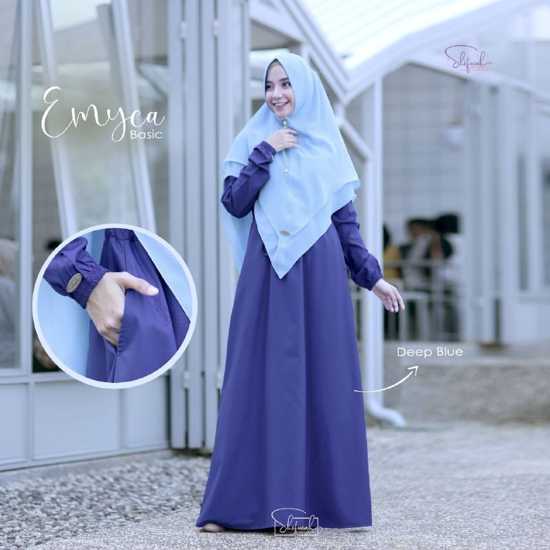 Shofwah Emyca Basic Dress Gamis Polos Bahan Katun Phoebe-6