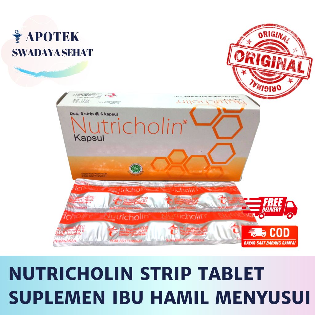 NUTRICHOLIN Strip Tablet - Suplemen Ibu Hamil Kehamilan Menyusui Mineral Multivitamin