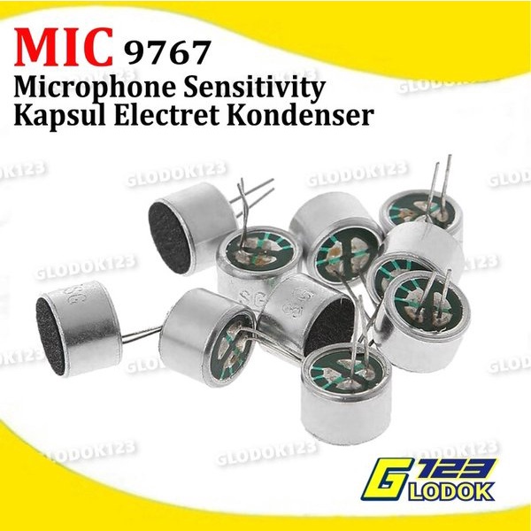 Mic 9767 9x7mm 2 Pins Capacitive Capsule Electret Microphone Condenser