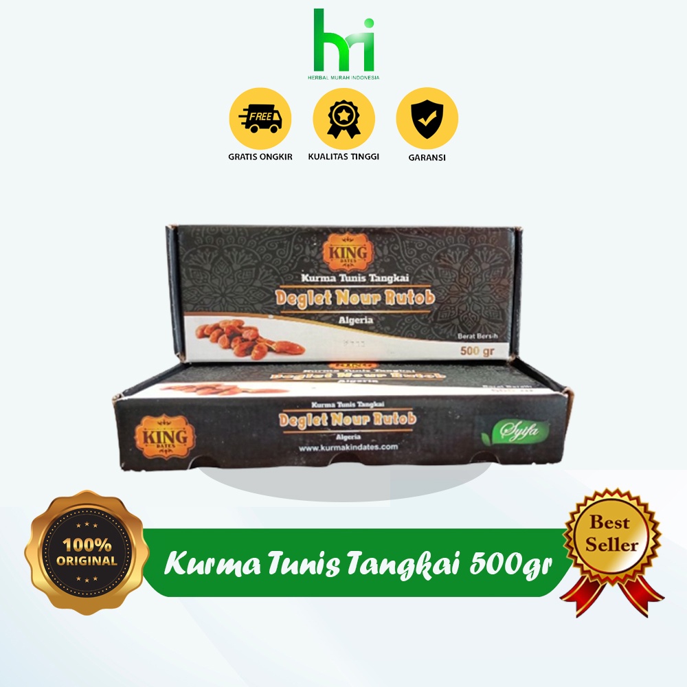 

Kurma Tunis Tangkai 500gr Kemasan Kotak - Deglet Nour Rutob Algeria