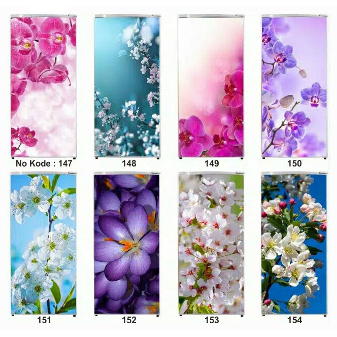 stiker kulkas motif bunga