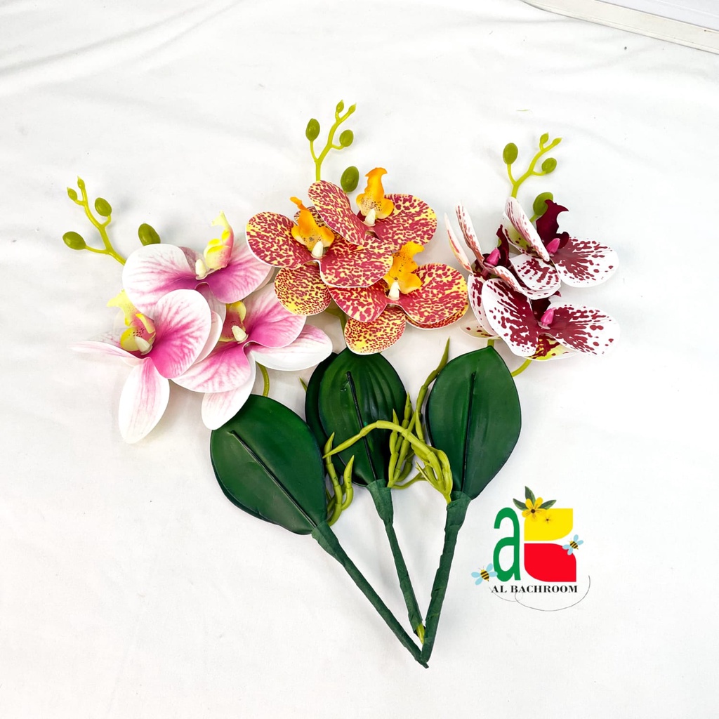 BUNGA ANGGREK LATEX K3 B8010 BUNGA PLASTIK ARTIFICIAL FLOWERS HOME DEKOR