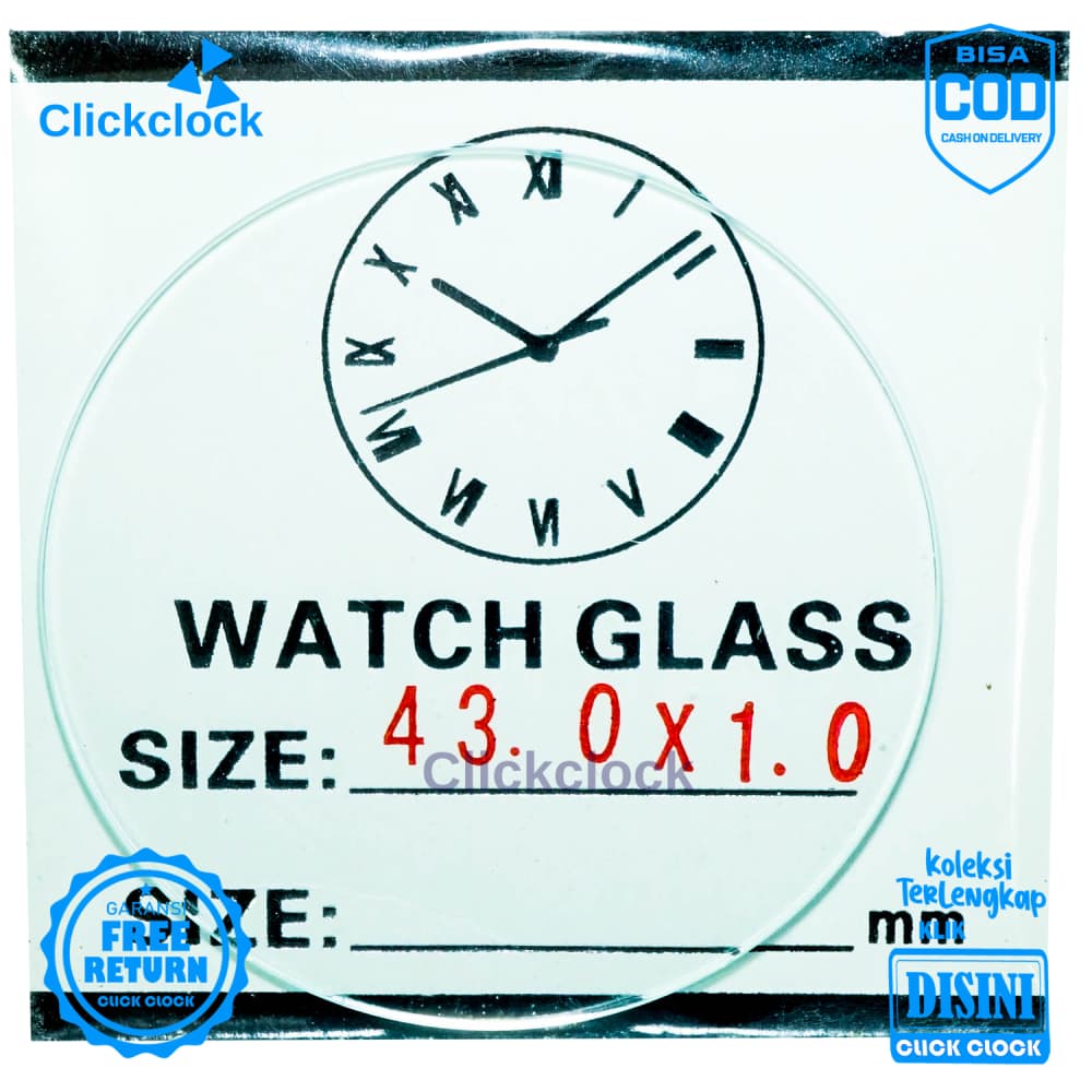 Kaca Jam Kaca Bahan Watch Glass PNC-430 Murah 4,3 cm