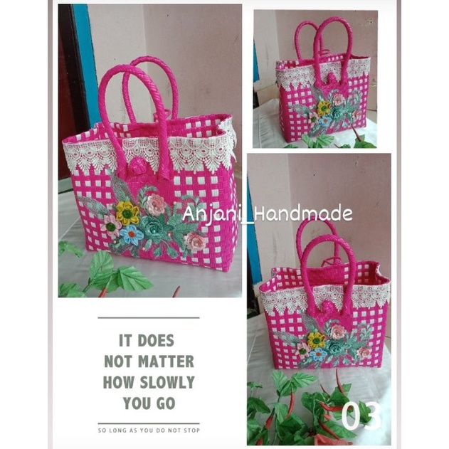 tas anyam jali premium hiasan size M