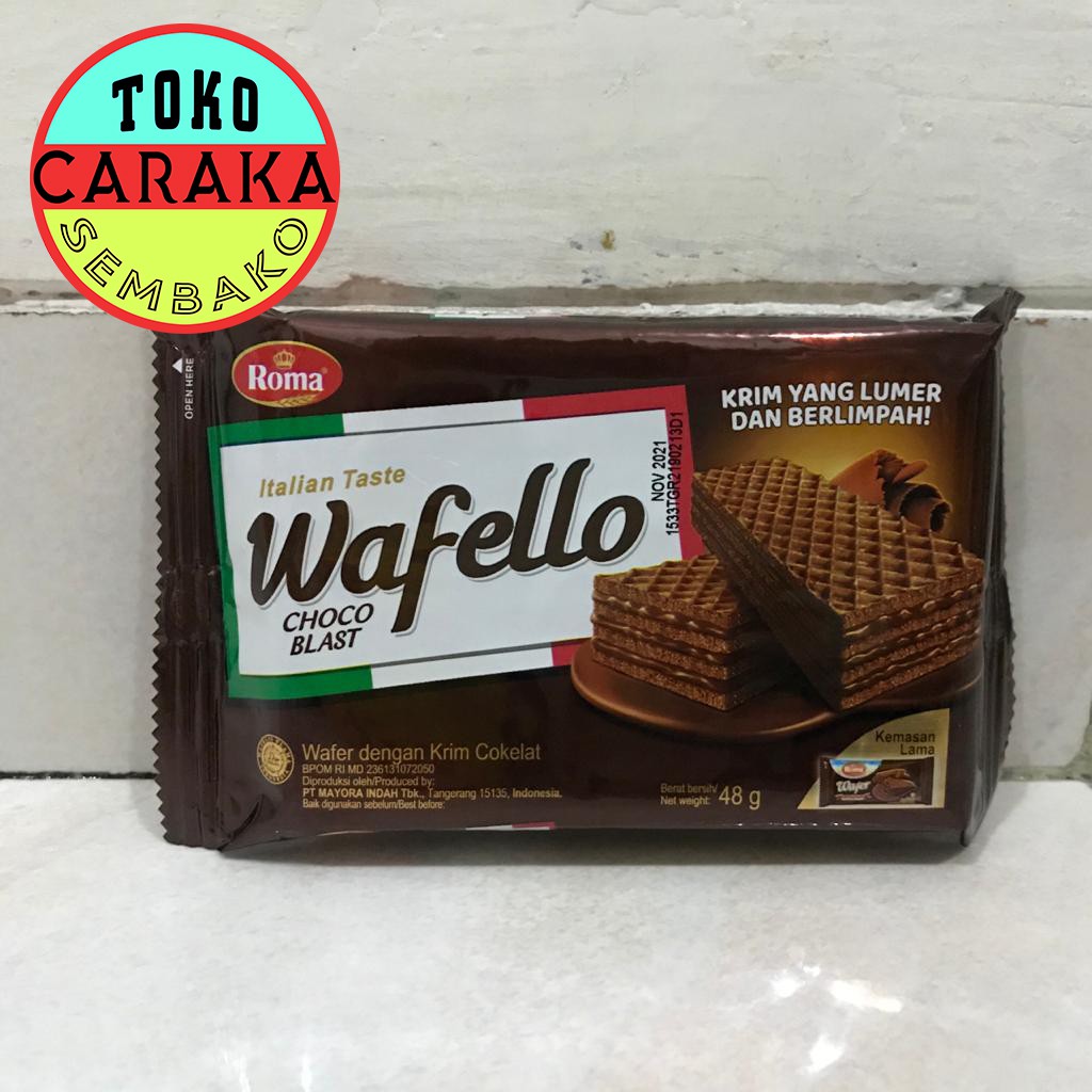 

Roma WAFELLO Choco Blast - Wafer Krim Cokelat 48g