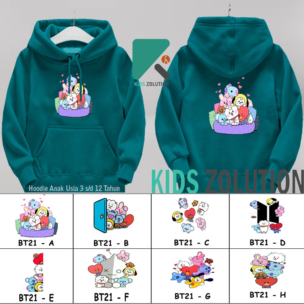 Jaket BTS Anak Perempuan / Jaket BT21 Anak / Hoodie BT21 Anak / Sweater BT21 Anak / BT21 Lucu Imut