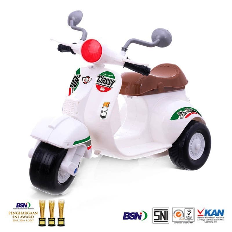 Sepeda Anak Roda 3 Tricycle Mini Vespa MV 616 Mainan Motor Anak Ride On