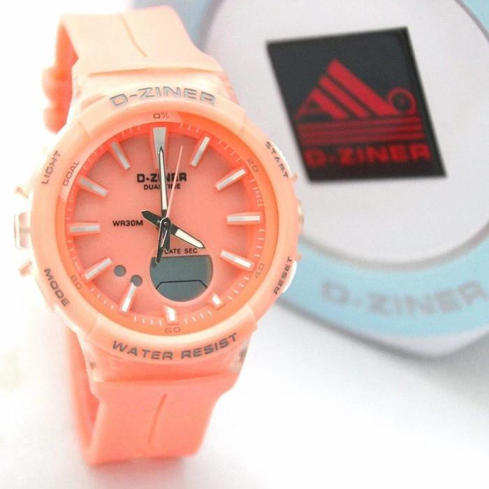 PA JAM TANGAN SPORT DUAL-TIME D-ZINER DZINER DZ-8242 ORIGINAL WATER RESSIST MURAH