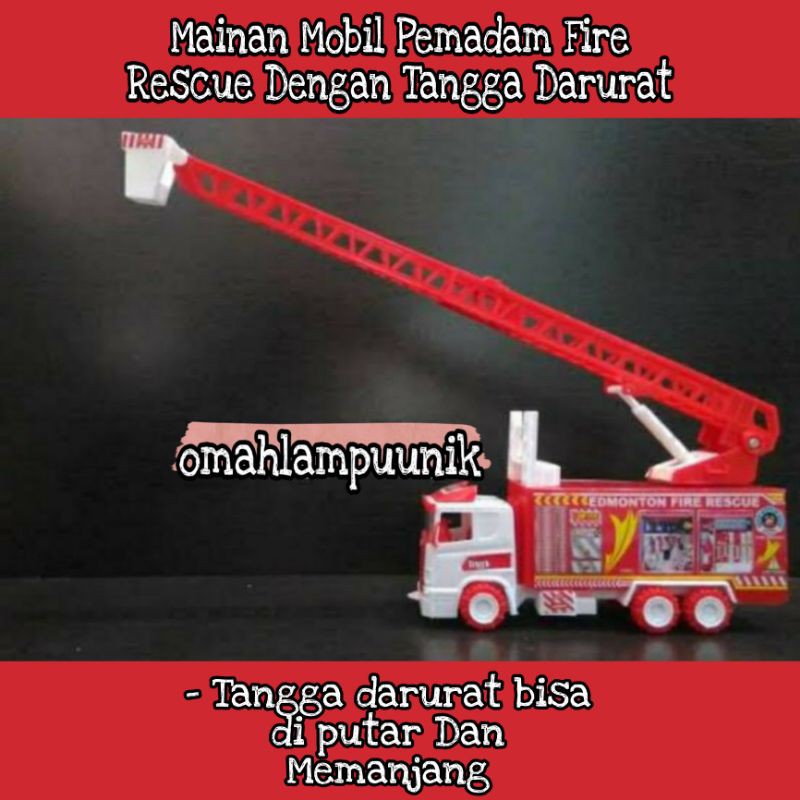 AJ Mainan Anak Edukasi Mobil Pemadam Kebakaran Fire Rescue/ Mobil Truck Pemadam Dengan Tangga Darurat