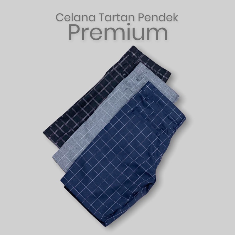 Celana Pendek Tartan Pria Wanita Premium Pinggang Sabuk