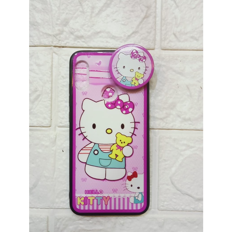 Case Handphone Xiaomi Redmi Note 6PRO+Popsocket Motif Kartun lucu reallpict