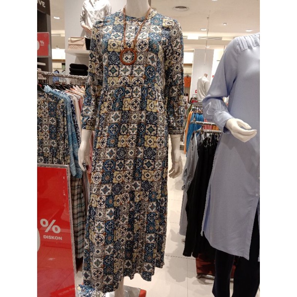 Novel.Mice Etnic Tunik Print Blue Paisley Dress
