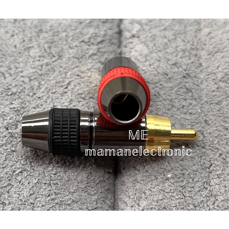 Jack Jak Jek RCA Metal Hitam Merah Set