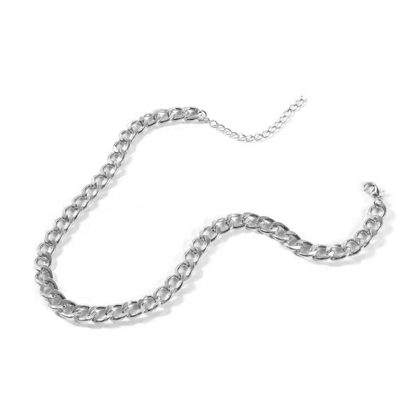 【1 Pc】Kalung Choker Retro Rantai Besar Pipih Edgy Style Chain Necklace - Kalung Rantai Tebal Yang Dipersonalisasi Retro Punk