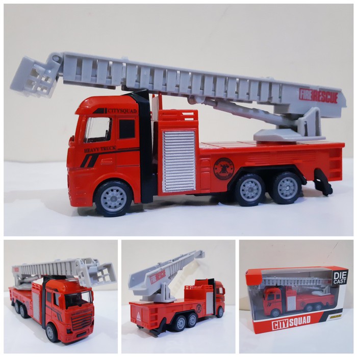 Diecast Truck Pemadam Kebakaran - City Squad - Miniatur Mobil Truk Fire Rescue - Mainan Anak Edukasi