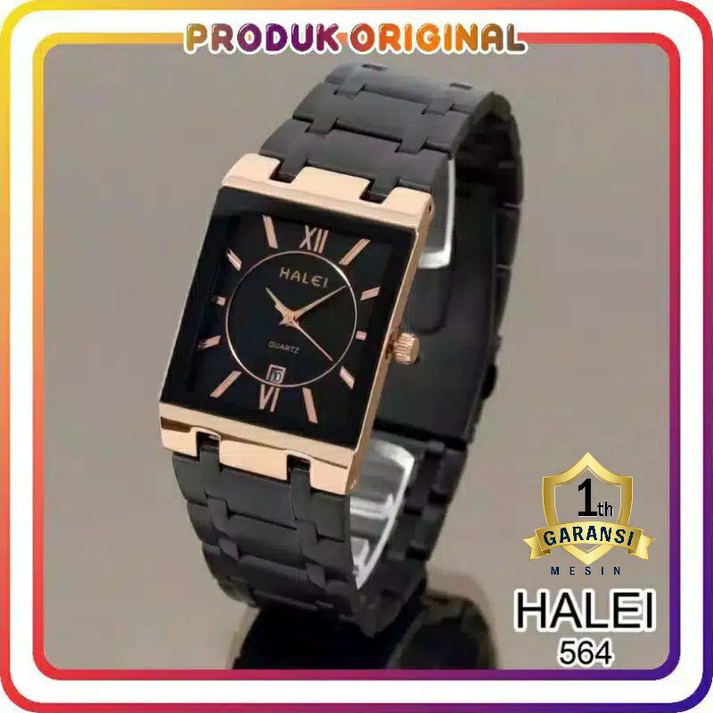 COD JAM TANGAN PRIA HALEI ORIGINAL 564 TANGGAL AKTIF WATER RESISTANT STAINLES STEEL
