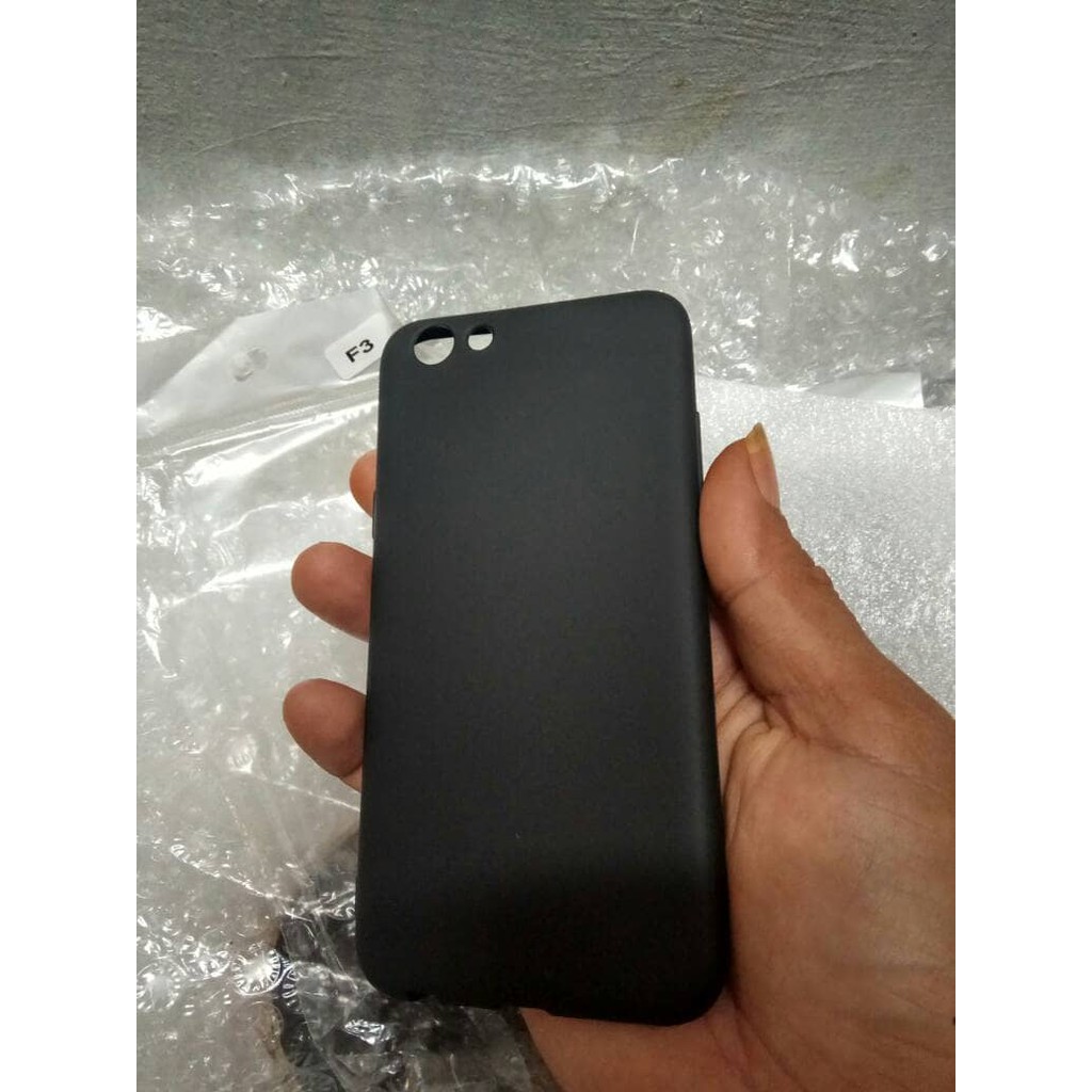 SOFT CASE MACARON OPPO F3 A77 CASE DOF OPPO F3 A77 SOFT BLACK MATTE