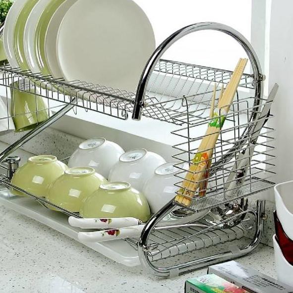 Rak Piring Stainless 2 Susun