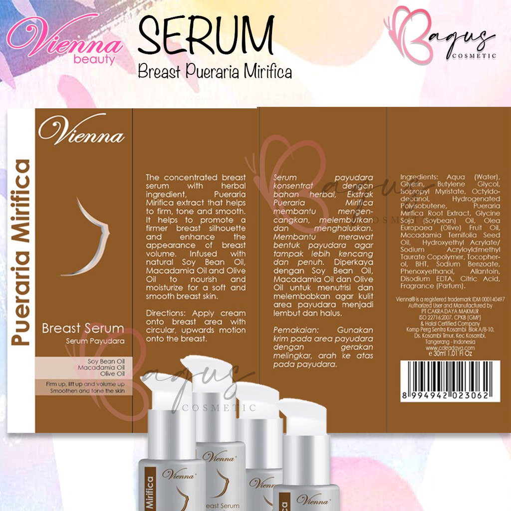 ⭐ BAGUS ⭐ VIENNA Breast Pueraria Mirifica Serum | Mask 30ml |  Botol | Firming Masker Coklat Mengencangkan Payudara