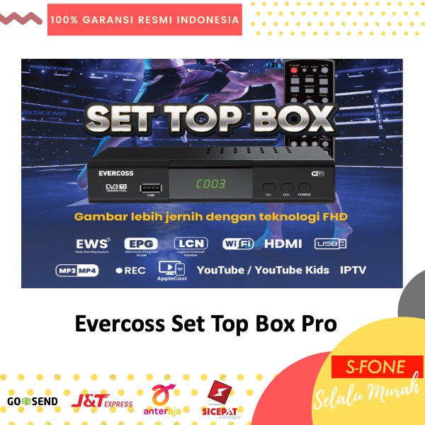 evercoss stb set top box pro digital tv receiver full hd