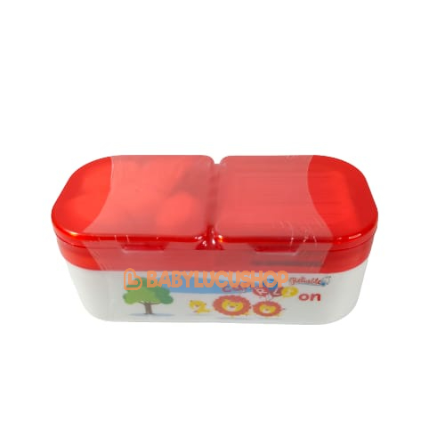Tempat Bedak Bayi Reliable Double Susun (FREE Cotton Ball + Cotton Bud) Powder Case with Cotton Balls Cotton Buds