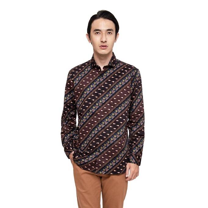 Manzone Kemeja batik lengan panjang ABICHANDRA BLACK
