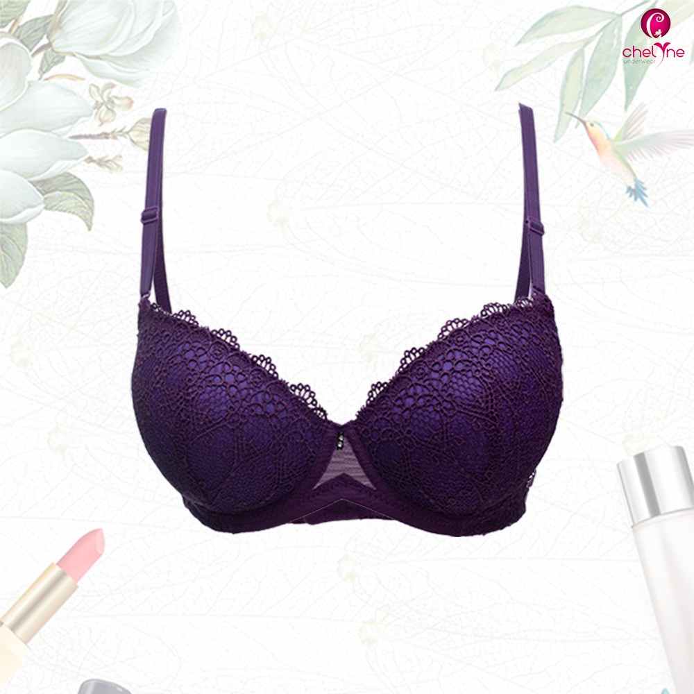 BH Chelyne Push-Up-Bra 911 Full Brukat Tebal - Half Cup Bra