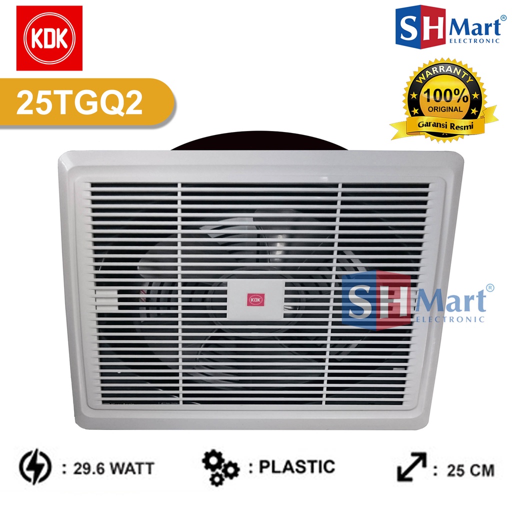 EXHAUST FAN PLAFON KDK 25TGQ2 CEILING HEXOS 10 INCH 25TGQ GARANSI RESMI (MEDAN)