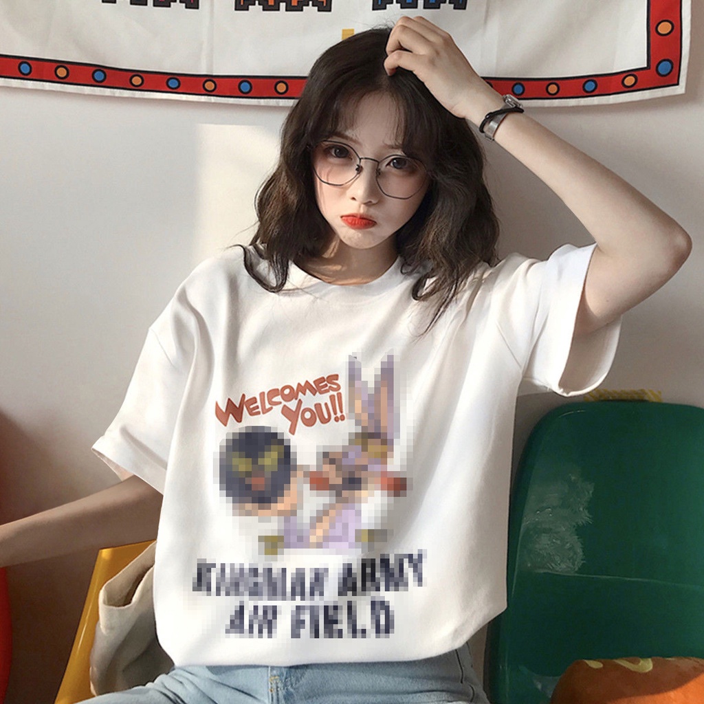 #Sisjuly# Wanita musim panas baru kemeja bottoming versi Korea T-shirt putih longgar atas