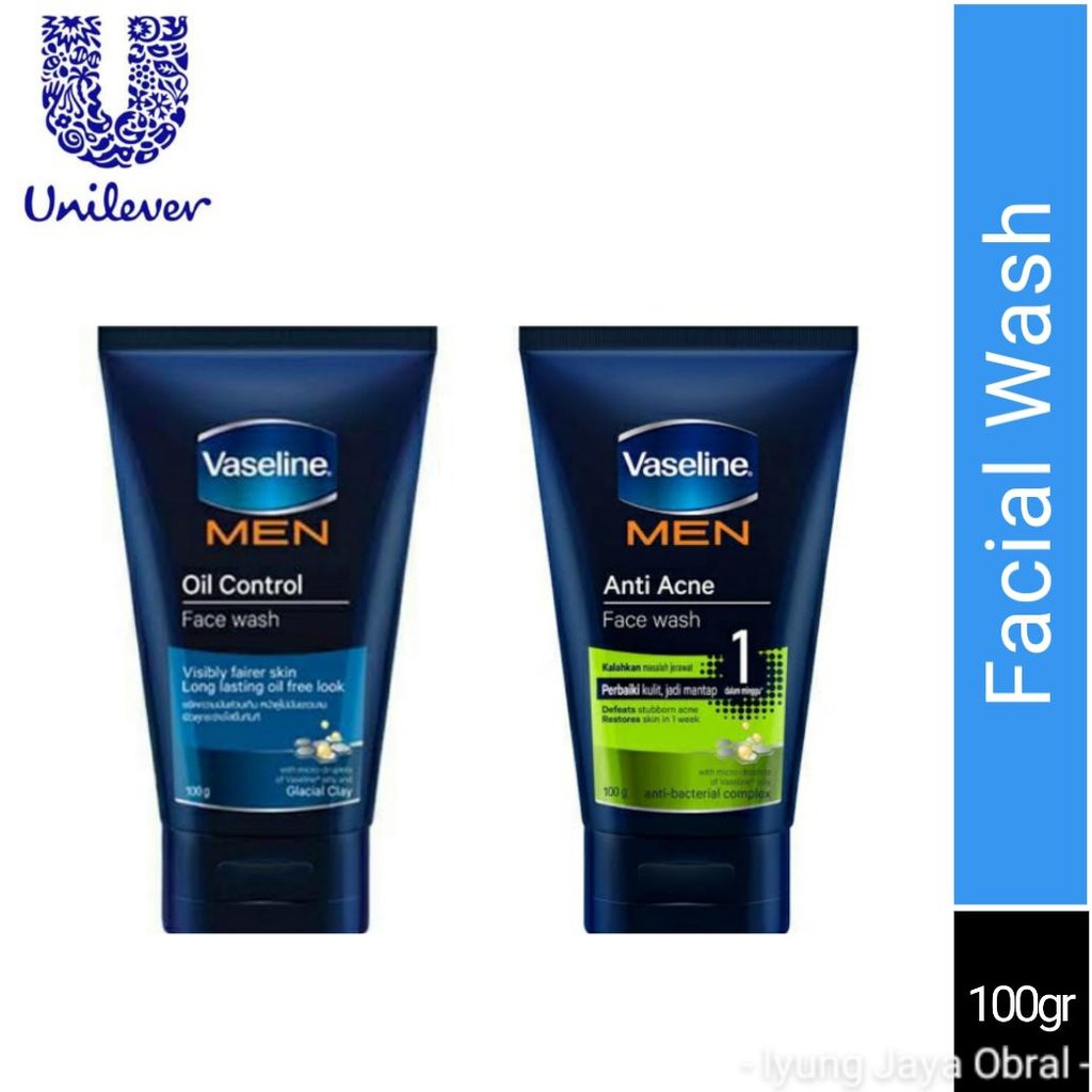 Vaseline Men Facial Wash 100gr Oil Control/Anti Acne