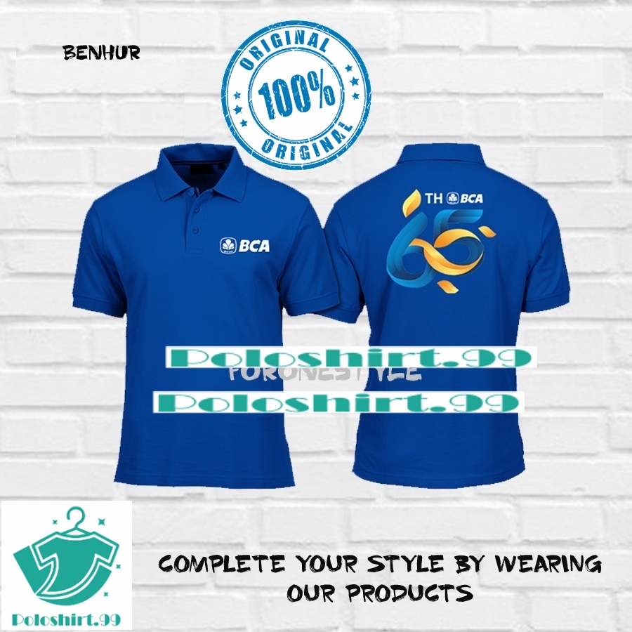 Polo BCA Ulang tahun BCA 65th kode 02 - Poloshirt BCA anniversary - Kaos Kerah BCA - Baju Kerah Bank