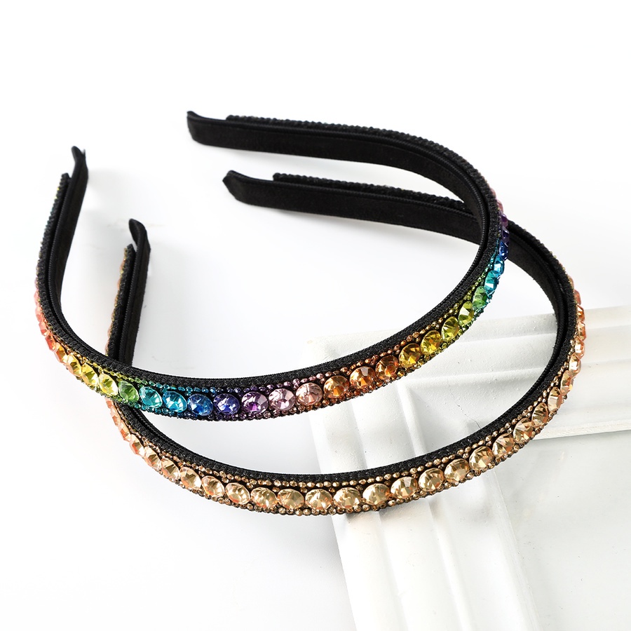 Korean Full Diamond Crystal Headband Woman Retro Rhinestone Thin Hair Band With Teeth Headwear