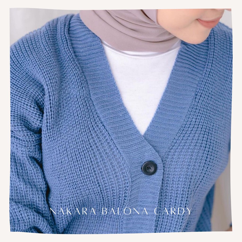 Nakara Cardigan Rajut Premium / Kardigan Rajut Wanita Premium / Cardy Oversize Lengan Balon