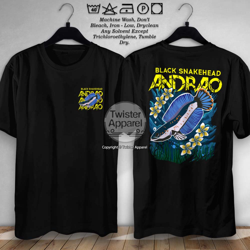 Kaos Channa Andrao Black Snakehead Baju Pecinta Ikan Hias Chana Aquascaper Indonesia Mancing Mania -