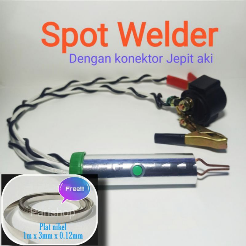 Spot welder welding spot capit aki baterai 18650 alat Las titik 12V DC jepit bonus plat nikel