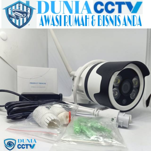 IP CAM Cctv Kamera Cctv V380 P2P Wifi lens 5MP + ADAPTOR MALAM BERWARNA