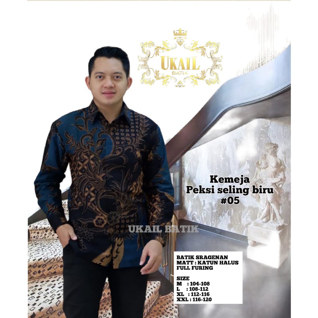 PEKSI SELING BIRU UKAIL KEMEJA BATIK SOLO PRIA LENGAN PANJANG LAPIS FURING ATASAN BATIK PREMIUM MODERN KATUN HALUS PUTRO PEKSI SALENDRA BIRU MERAK PATI SATYO BIRU PARANG GEDHE PEKSI SANDING ABDI SUMEBAR DWI ANGSA MANUK ALAM SALENDRA BIRU PUTRO PEKSI MANUK