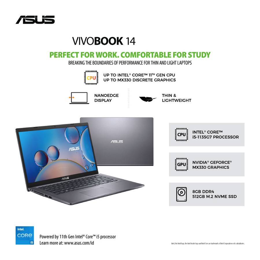 LAPTOP ASUS A416EPO-FHD552 14"FHD,i5-1135G7/MX330/8G/512GB