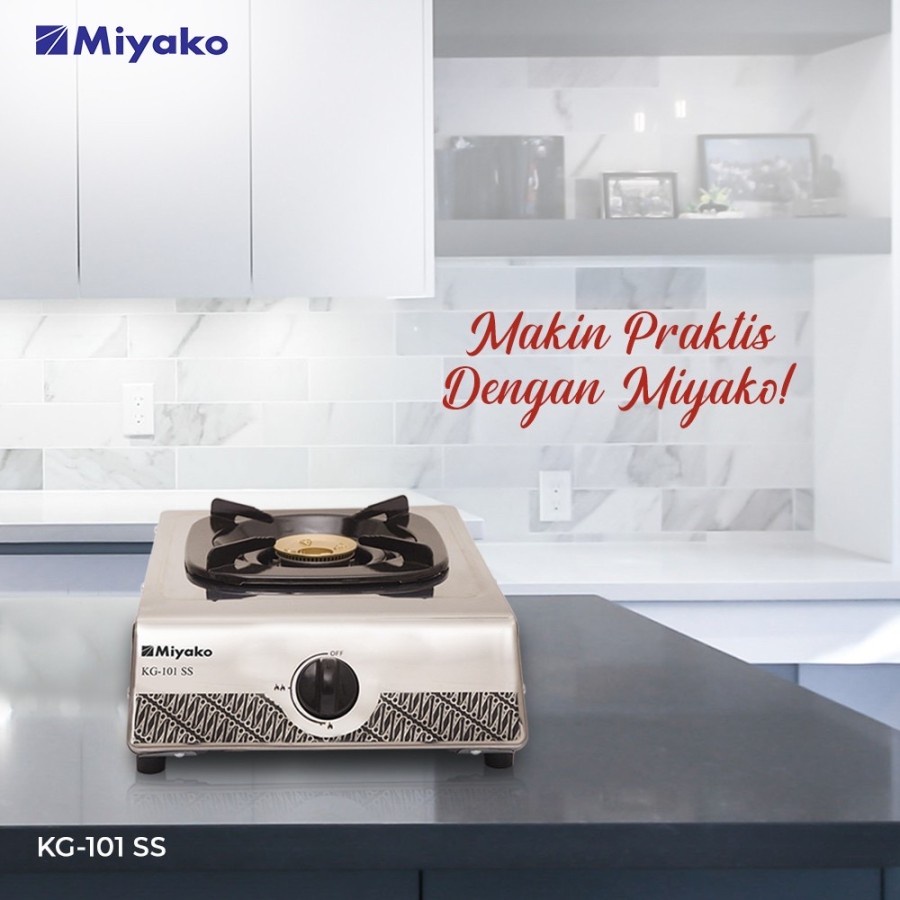 Miyako Kompor Gas 1 Tungku KG-101 SS Stainless Steel Gas Stove Murah