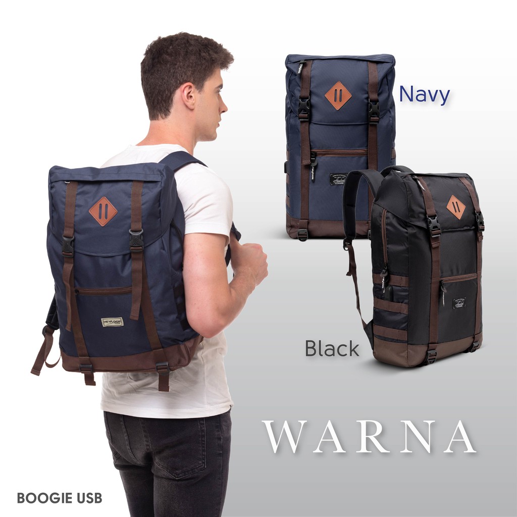 [BISA COD] Tas Ransel USB Backpack outdoor unisex Pria Wanita Anti air Tas Travelling 40L Daypack