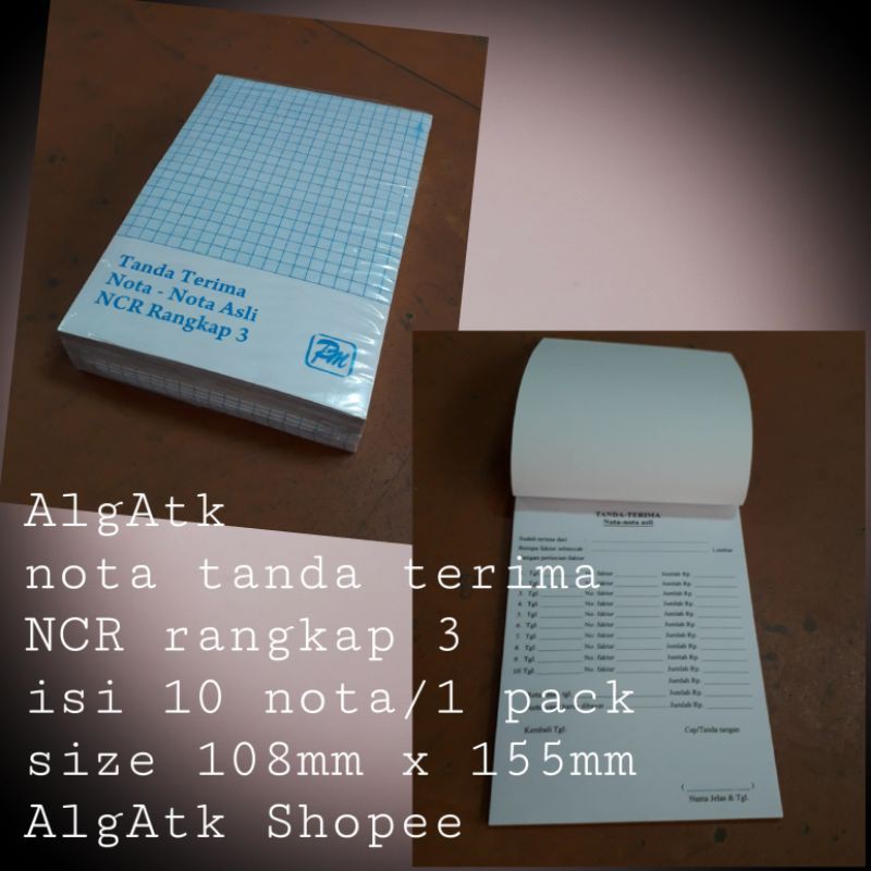 

nota tanda terima NCR 3ply harga untuk 10 nota