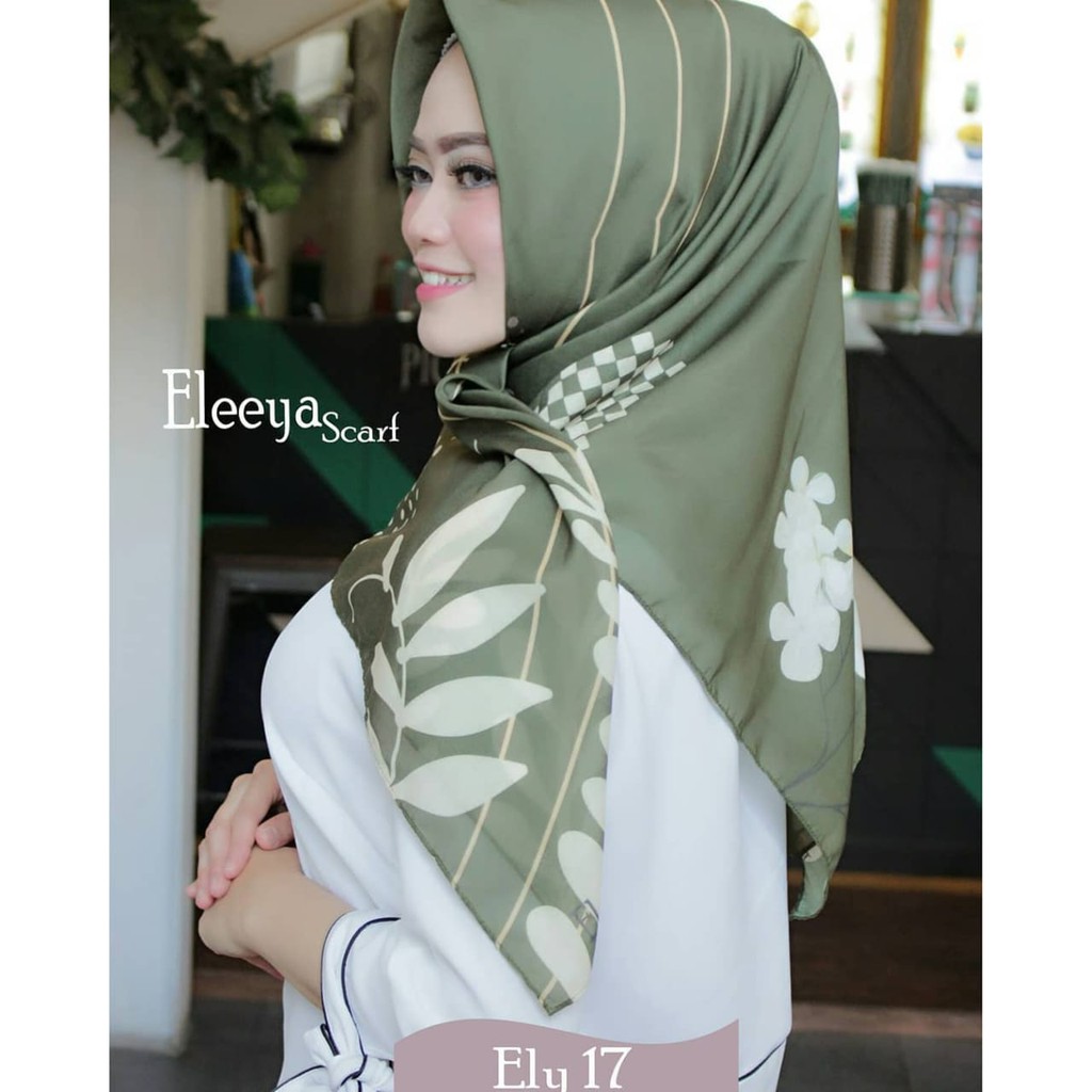 HIJAB SEGIEMPAT MOTIF ELY 17 || Eleeya Scarf