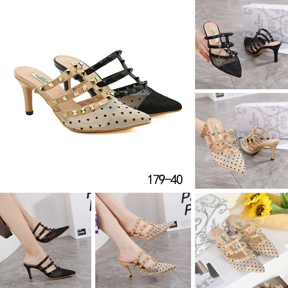 New Arrivall ! Top Best Seller ! Rockstud Heels Shoes Wanita #179-40