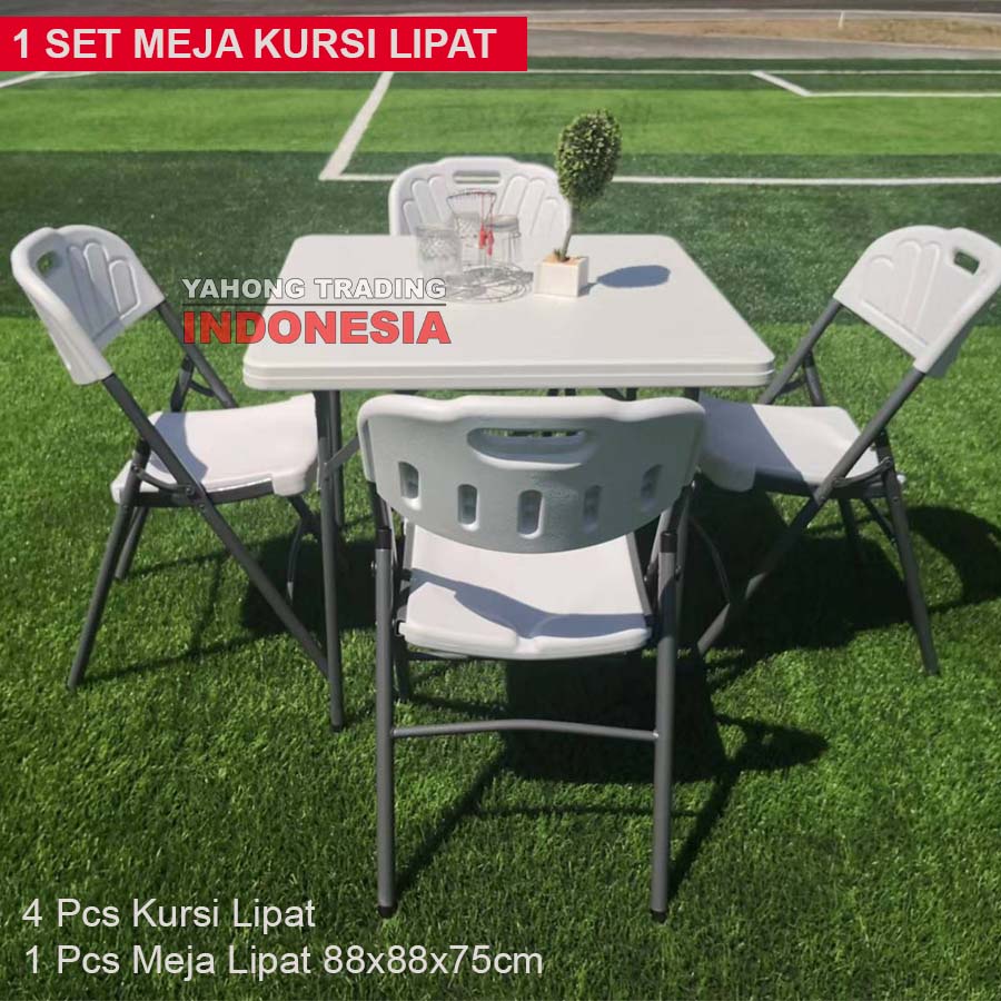 Meja Kursi Lipat 88cm 1 SET Meja Makan Meja Taman Meja Outdoor Indoor SUNC TOOLS