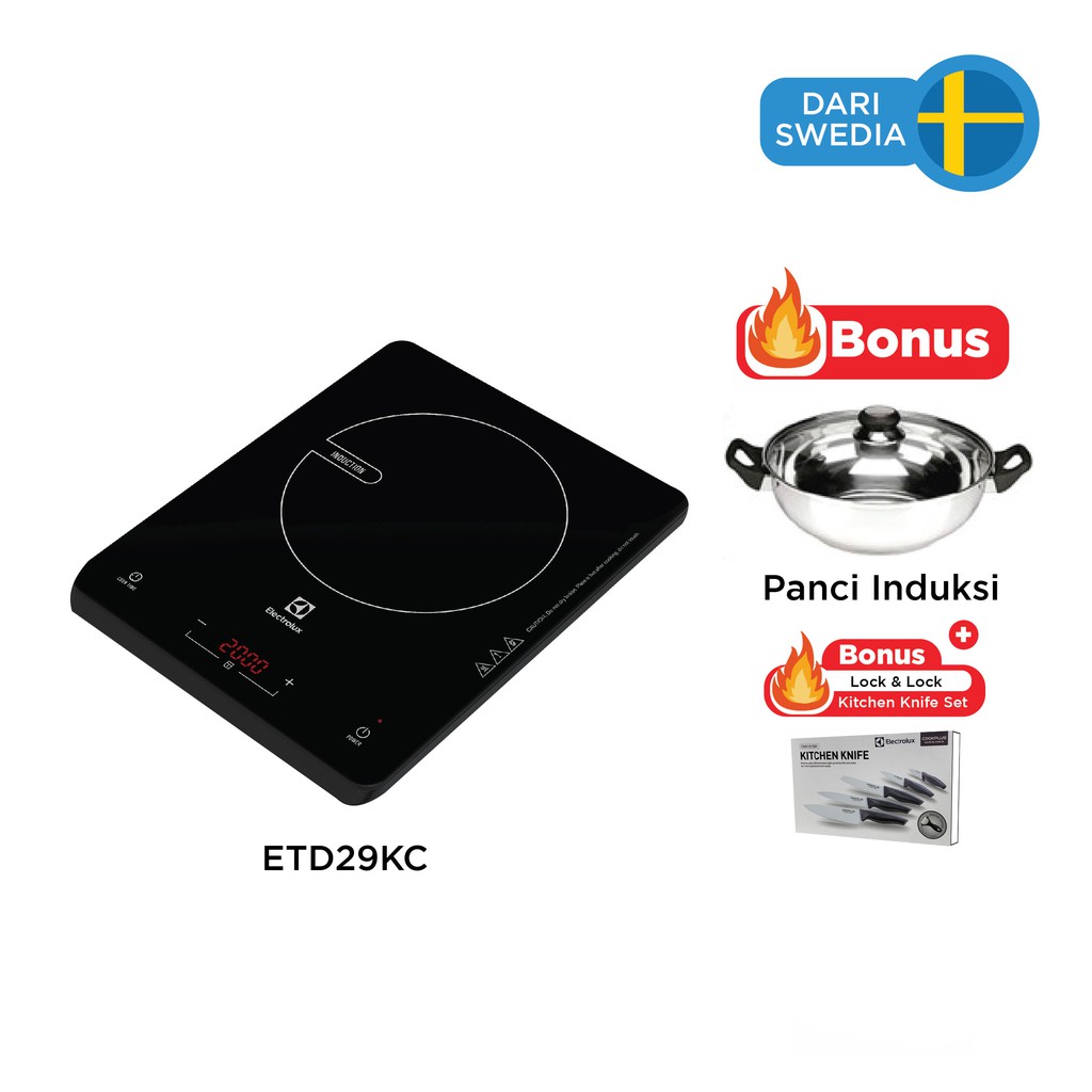 ELECTROLUX Kompor listrik induksi + Panci + Knifeset | Shopee Indonesia