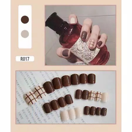 RC✔️ 24pcs kuku palsu fake nails kuku palsu modern