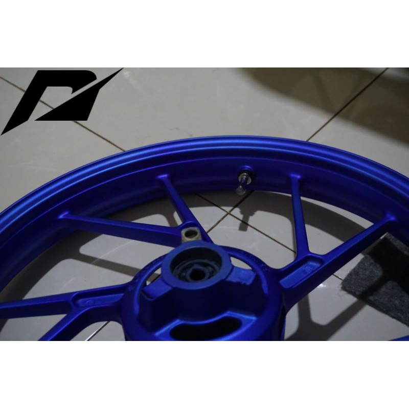 velg suzuki satria fu 150 karbu repaint biru anodize