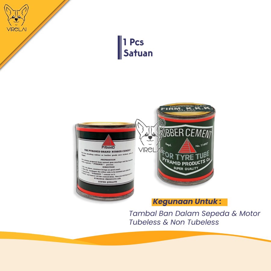 [90 gram] Rubber Cement Lem Cacing Tubeless Karet Tambal Tip Top Pyramid tambal ban dalam sepeda [PYRAMID] Image 2