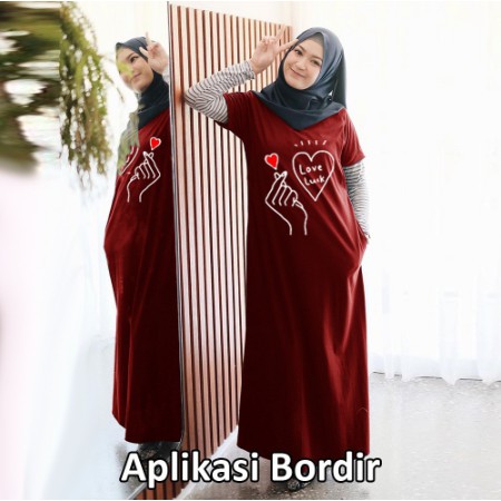 DUPBASIC GAMIS KAOS SC CHOCO PLAIN - Gamis Kaos Original Polos Terbaru Busui Remaja Modern Syari
