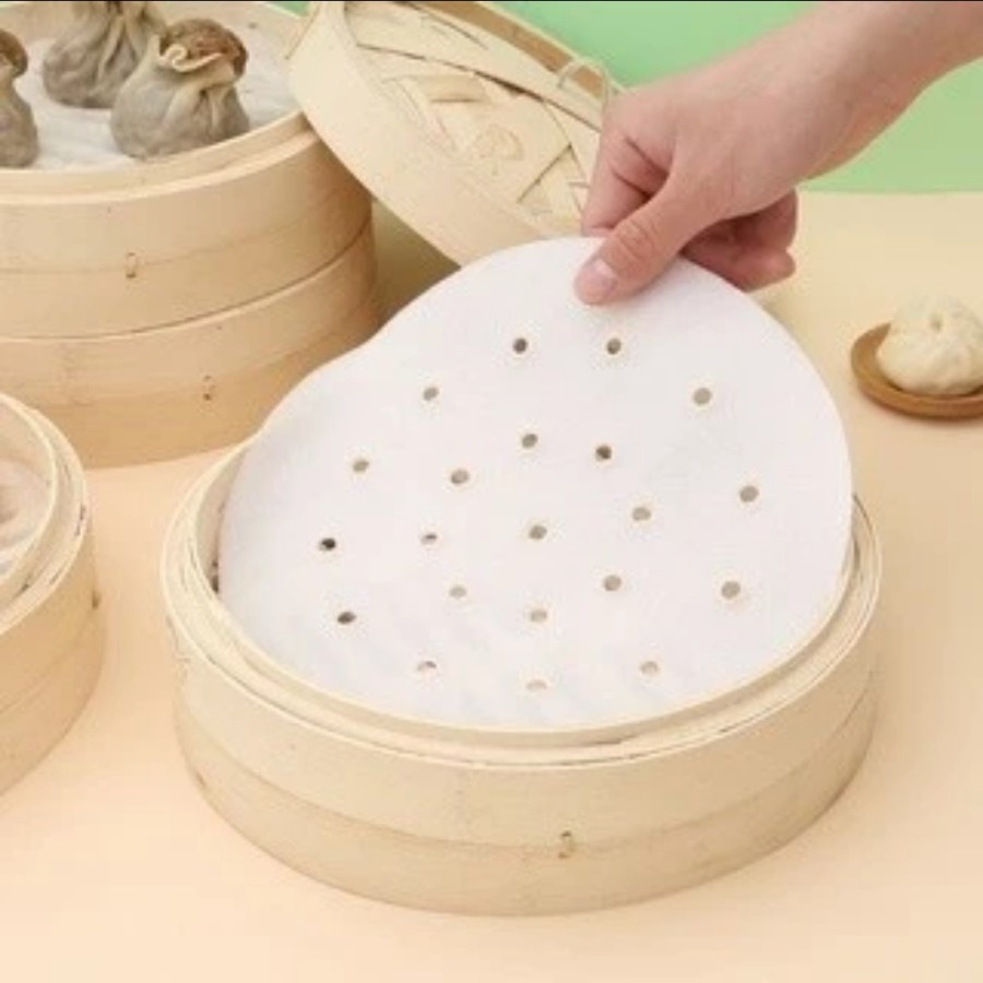 Kertas Kukus Roti Bakpao Siomay Dimsum Paper Steamer Air Fryer Dandang